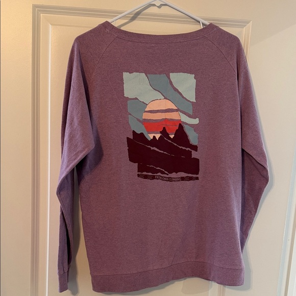 Patagonia Tops - Patagonia Mauve Long Sleeve with Sunset Graphic
